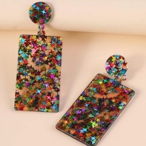 Acrylic Geo Drop Earrings